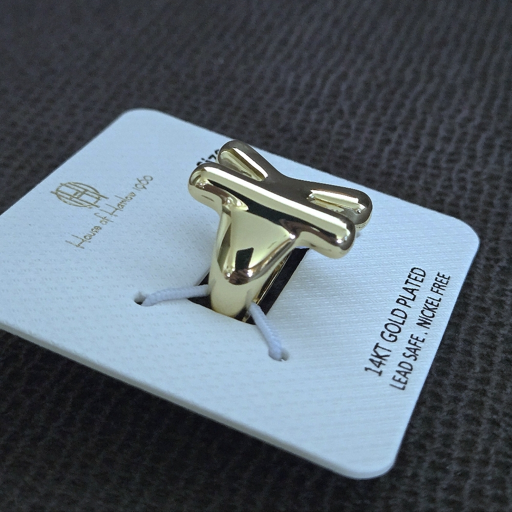 House🏠 of Harlow 1960 Chunky Gold "K" Initial Ring💍 - Picture 4 of 15